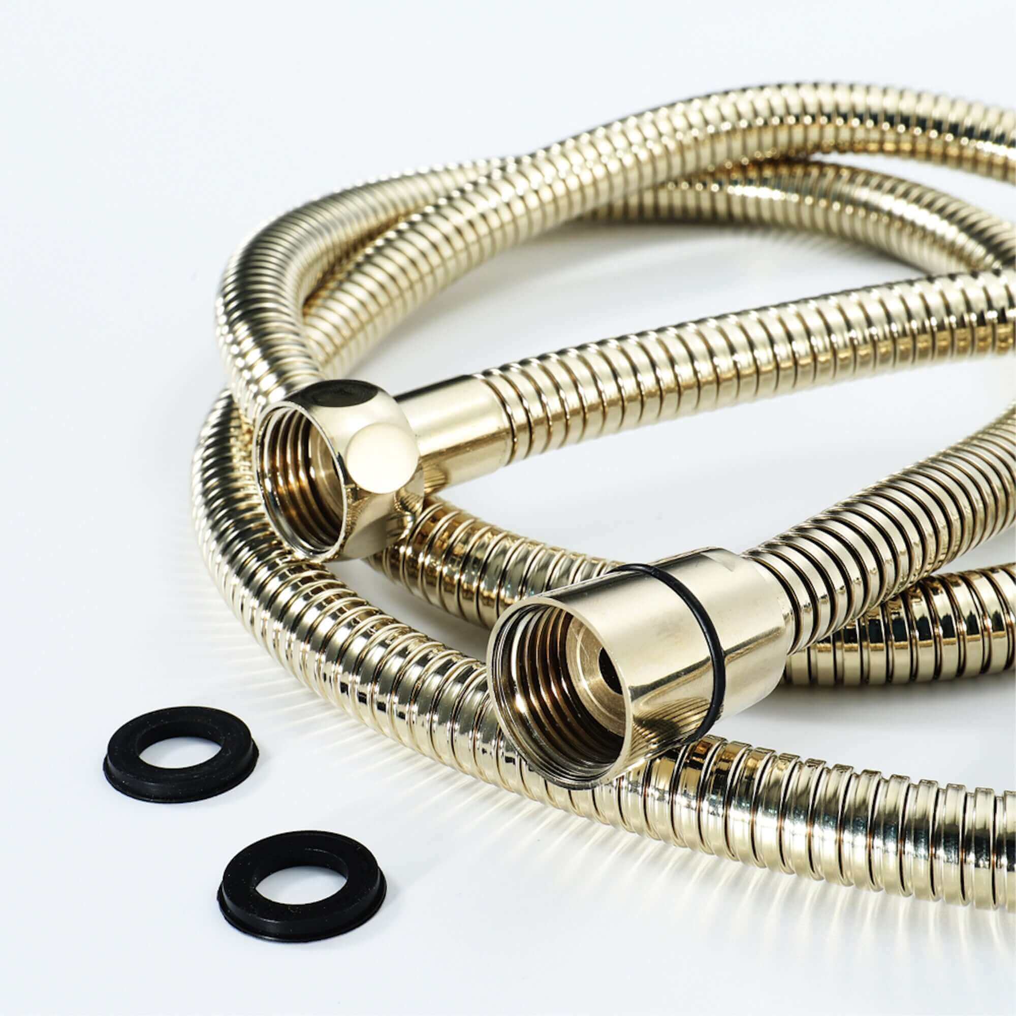 Flex shower hose stainless steel 1.5m standard bore - gold
