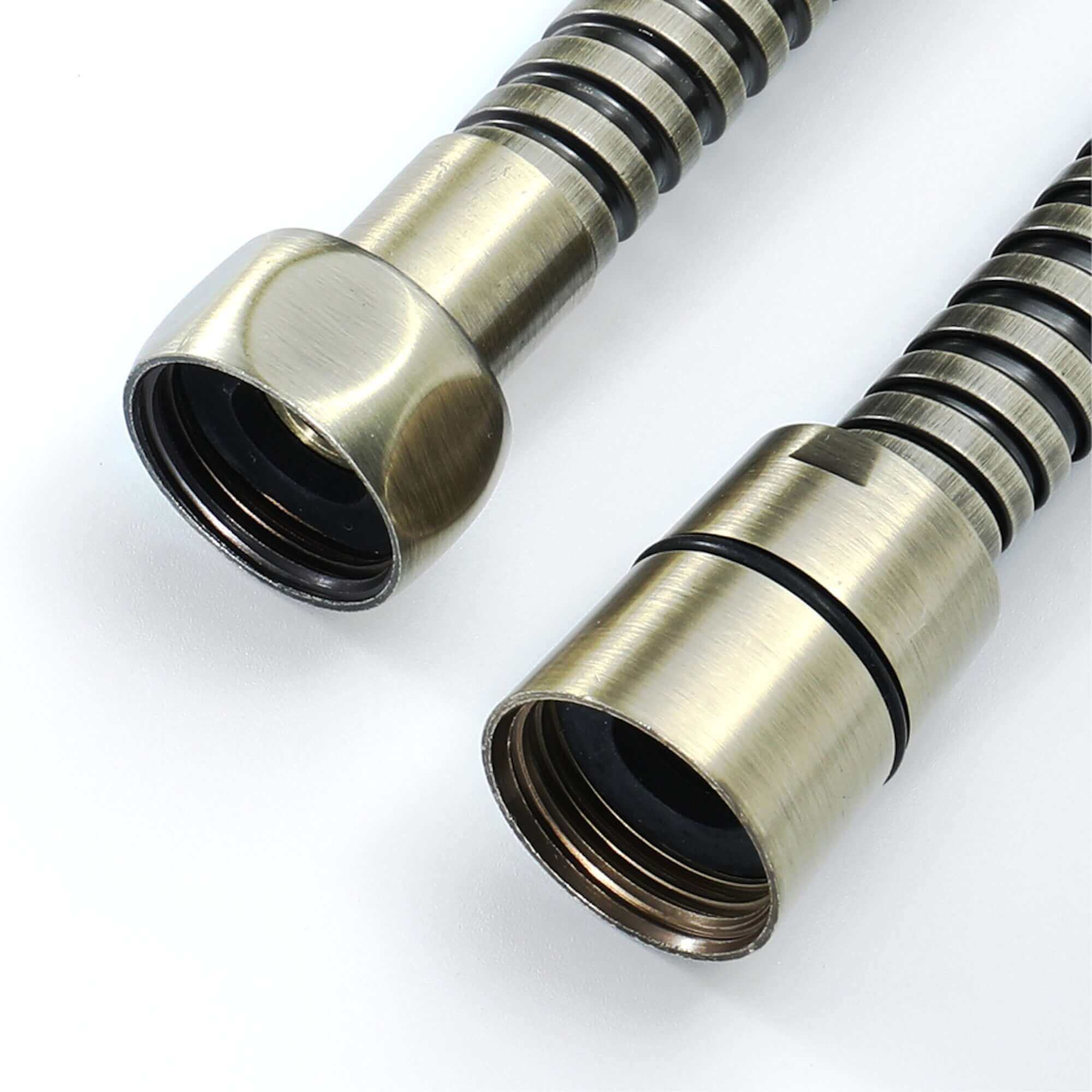 Flex shower hose stainless steel 1.75m standard bore - antique brass