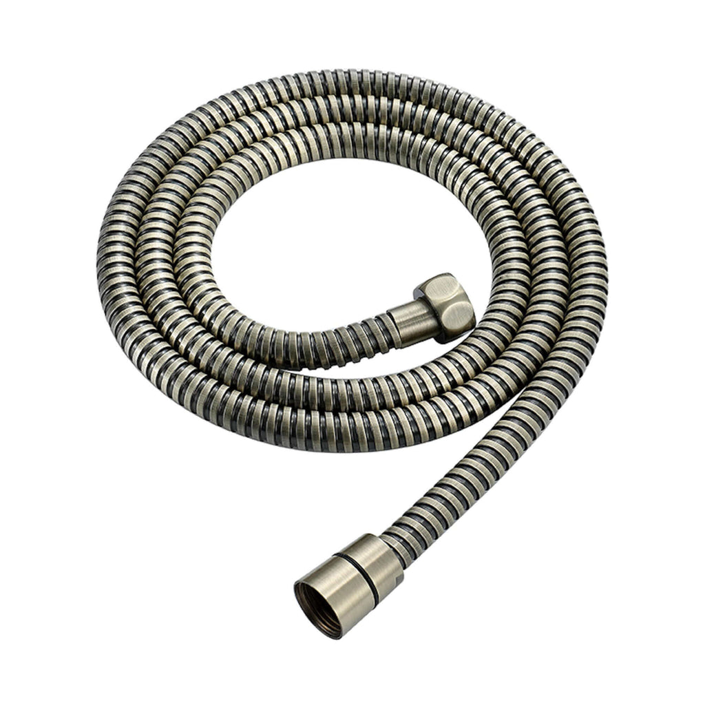 Flex shower hose stainless steel 1.75m large bore - antique brass