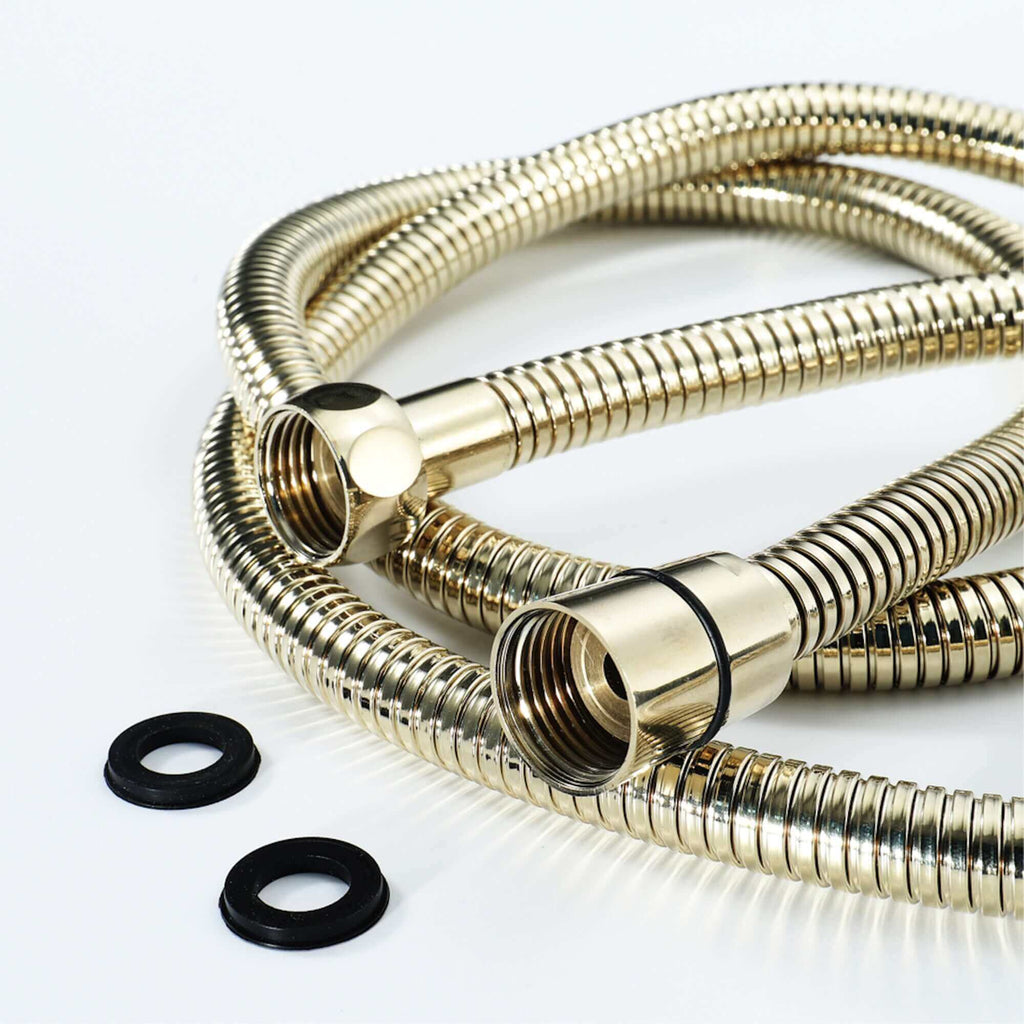 Flex shower hose stainless steel 1.5m large bore - gold