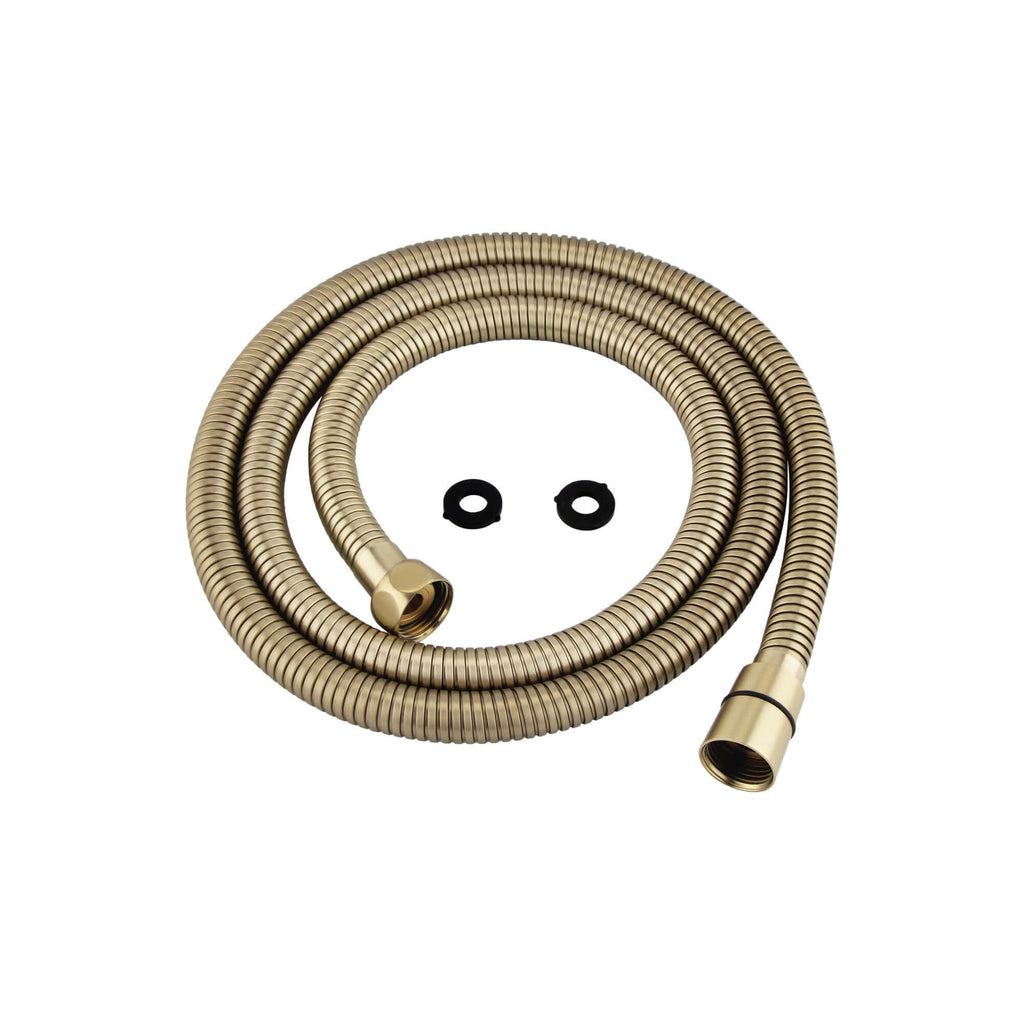 Flex shower hose stainless steel 1.5m standard bore - brushed  brass