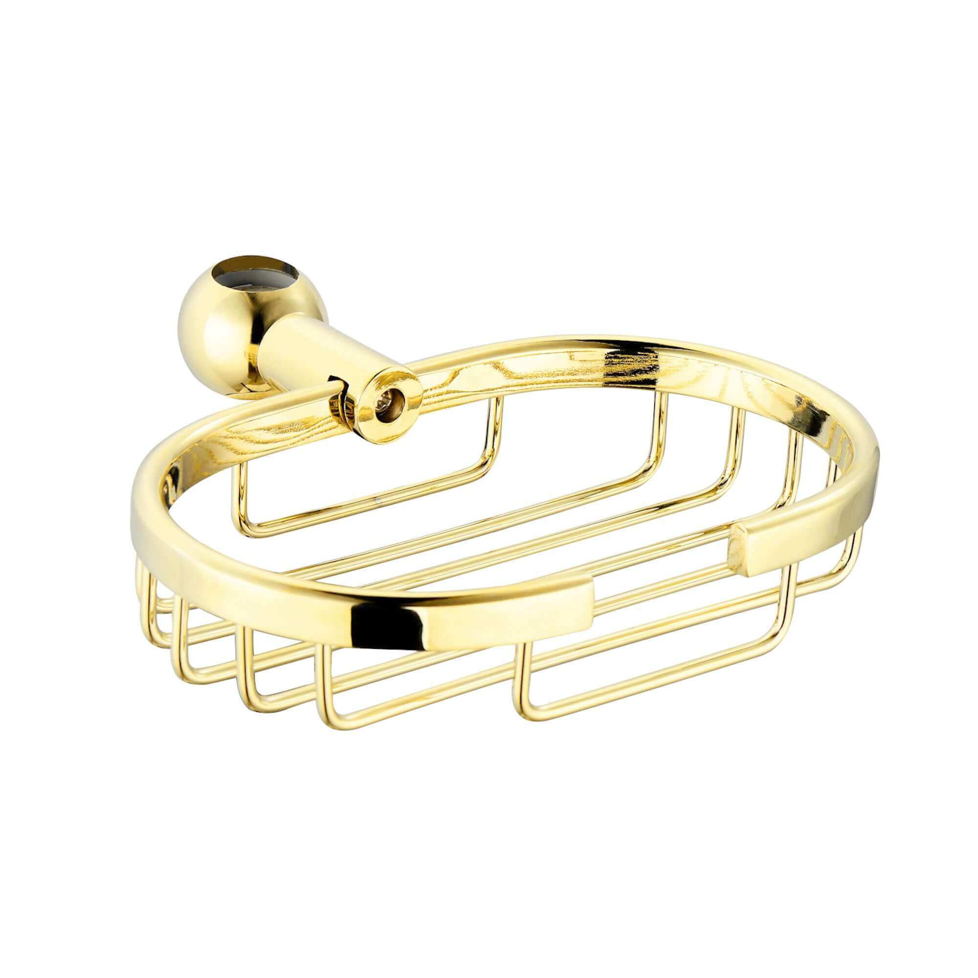 Traditional soap dish for 18mm rigid riser solid brass - gold