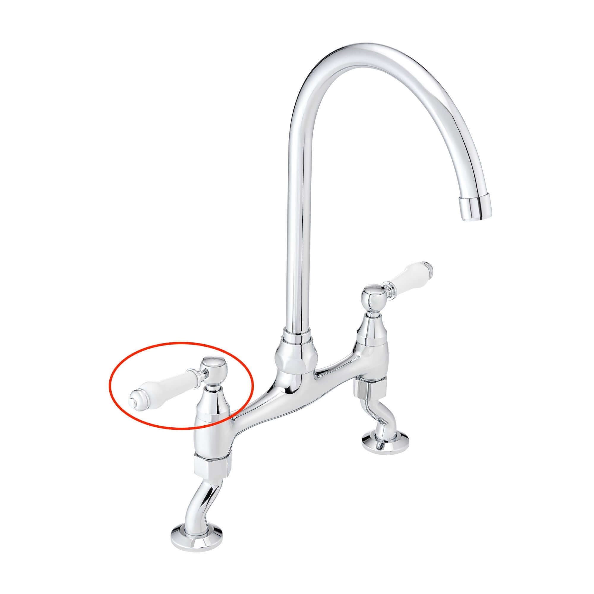 Single handle for Astbury, Brompton - HOT - chrome