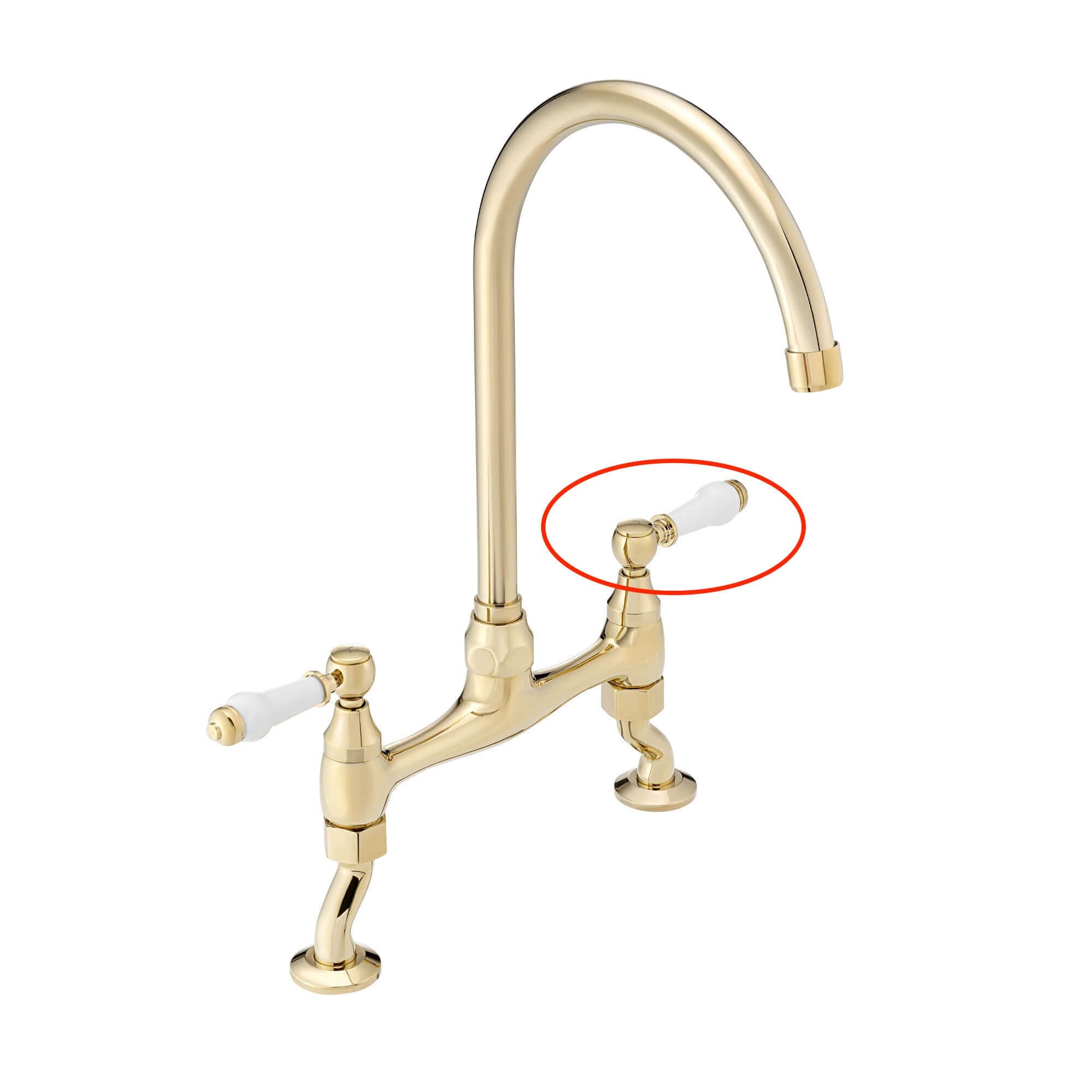 Single handle for Astbury, Brompton - COLD - gold