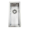 Zero 210mm x 450mm 0.5 bowl undermount or topmount kitchen sink with overflow - brushed stainless steel