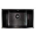 Bali 760mm x 455mm 1.0 bowl undermount or topmount kitchen sink with overflow - gunmetal grey stainless steel