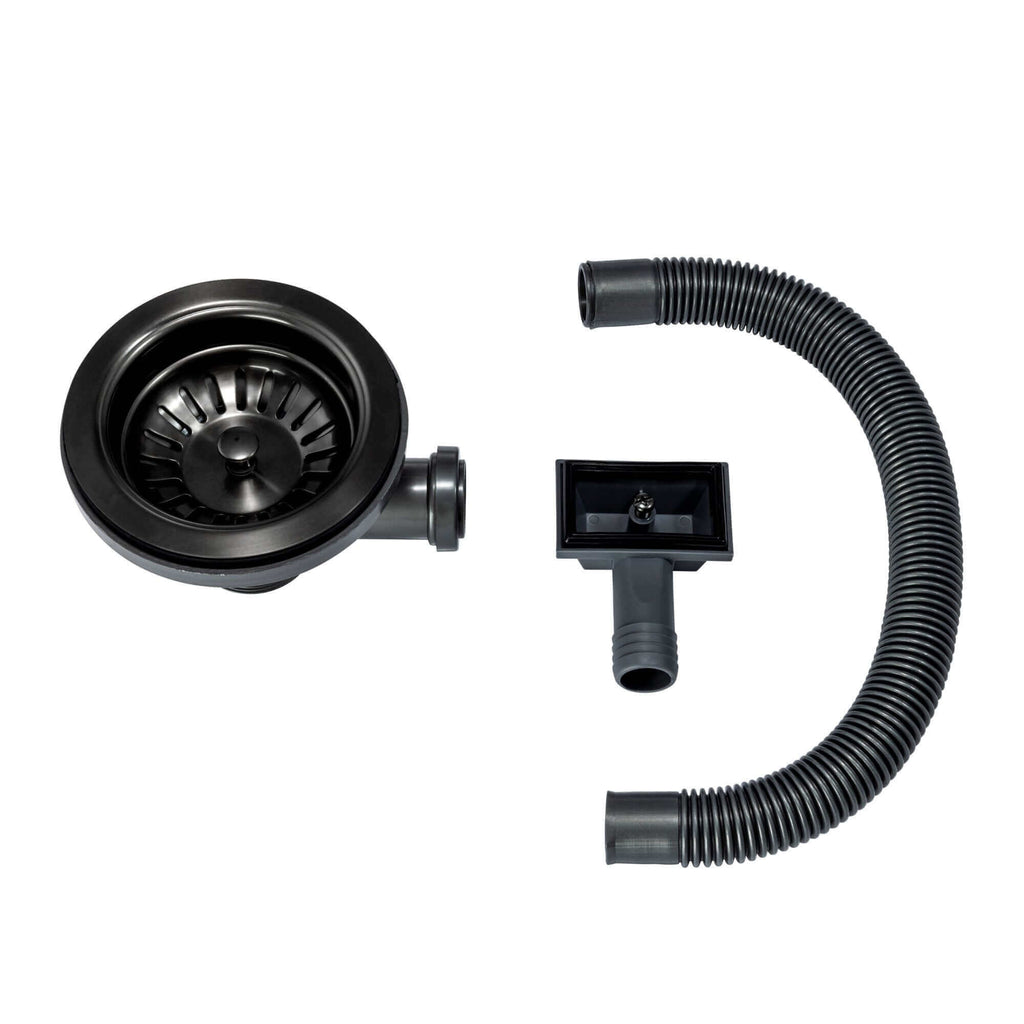 Bali 760mm x 455mm 1.0 bowl undermount or topmount kitchen sink with overflow - gunmetal grey stainless steel