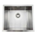 Axia 500mm x 430mm 1.0 bowl undermount or topmount kitchen sink with overflow - brushed stainless steel