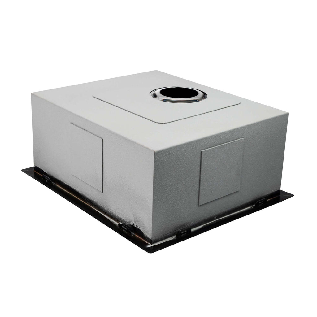 Axia 500mm x 430mm 1.0 bowl undermount or topmount kitchen sink with overflow - gunmetal grey stainless steel