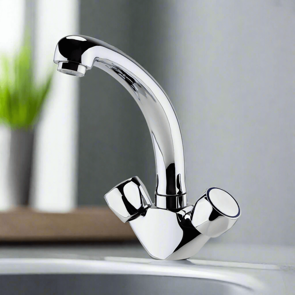 Richmond kitchen sink mixer tap twin round knobs - chrome