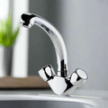 Richmond kitchen sink mixer tap twin round knobs - chrome