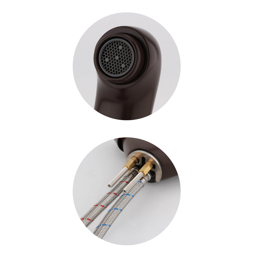 Richmond kitchen sink mixer tap twin round knobs - brown