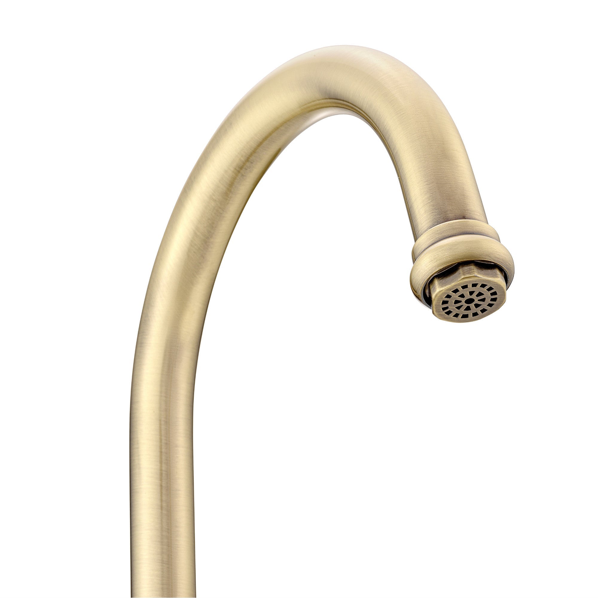 Dorchester Georgian dual flow kitchen sink tap with twin white levers - antique brass