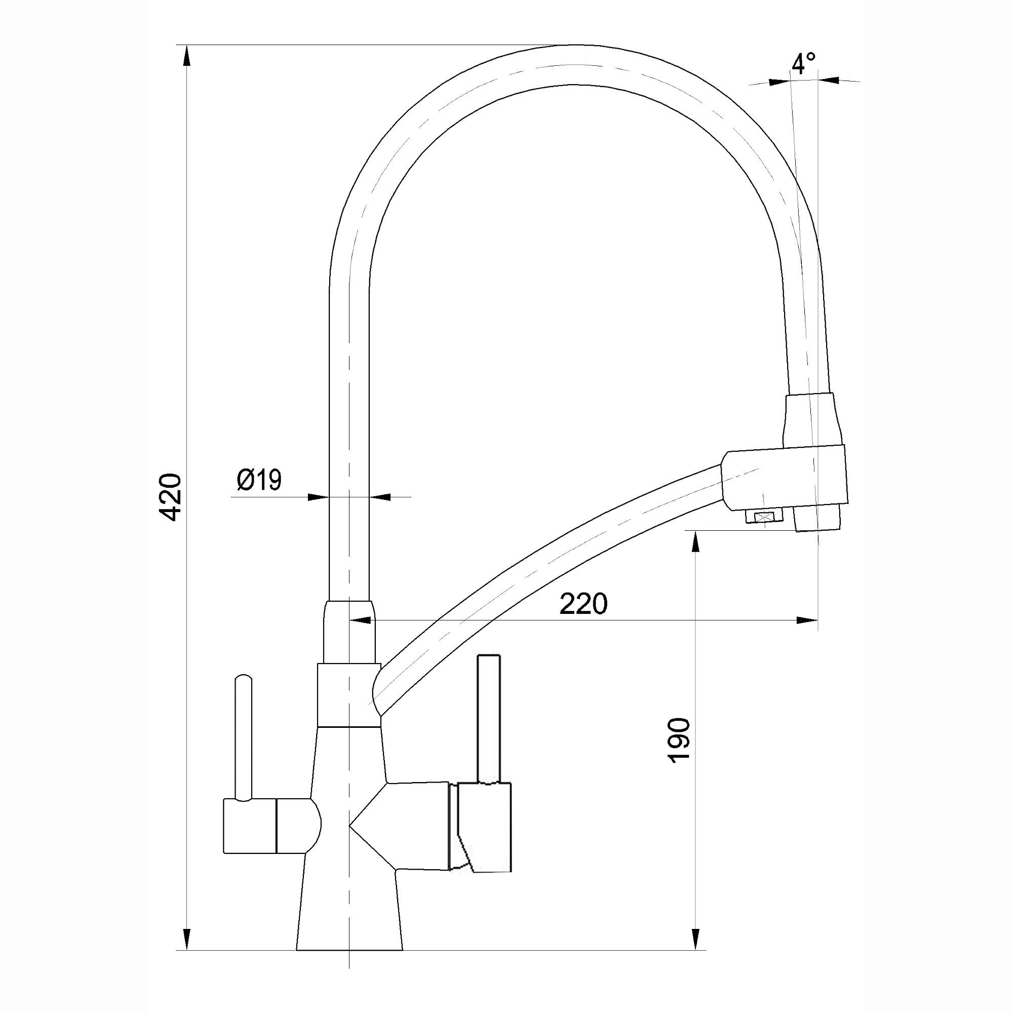 Geneva contemporary pull out 3 way kitchen sink filter mixer tap - rose gold