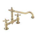 Langley traditional bridge kitchen sink mixer tap colonial crosshead - antique brass