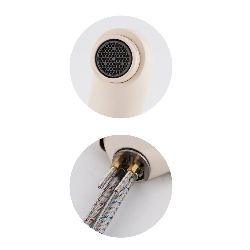 Richmond kitchen sink mixer tap twin round knobs - cream