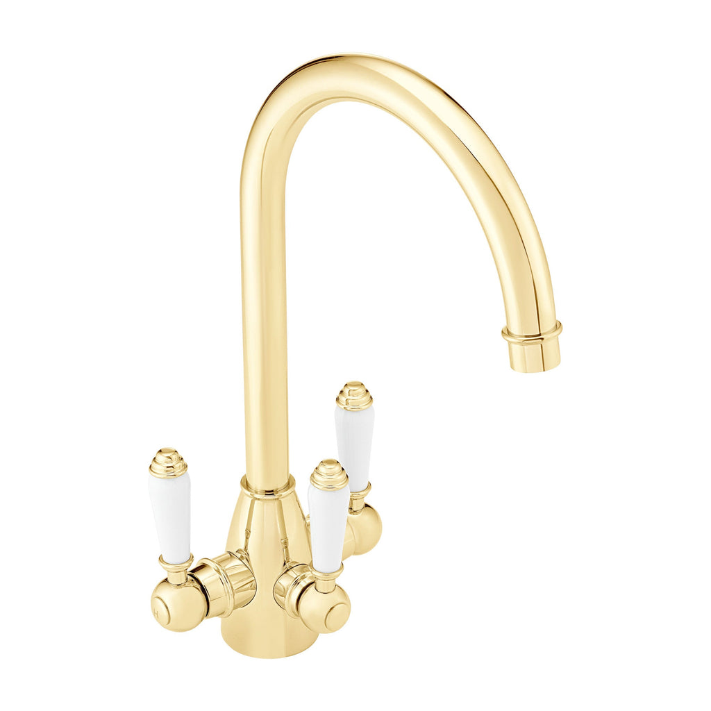 Cotswold traditional filter tap with ceramic levers - gold