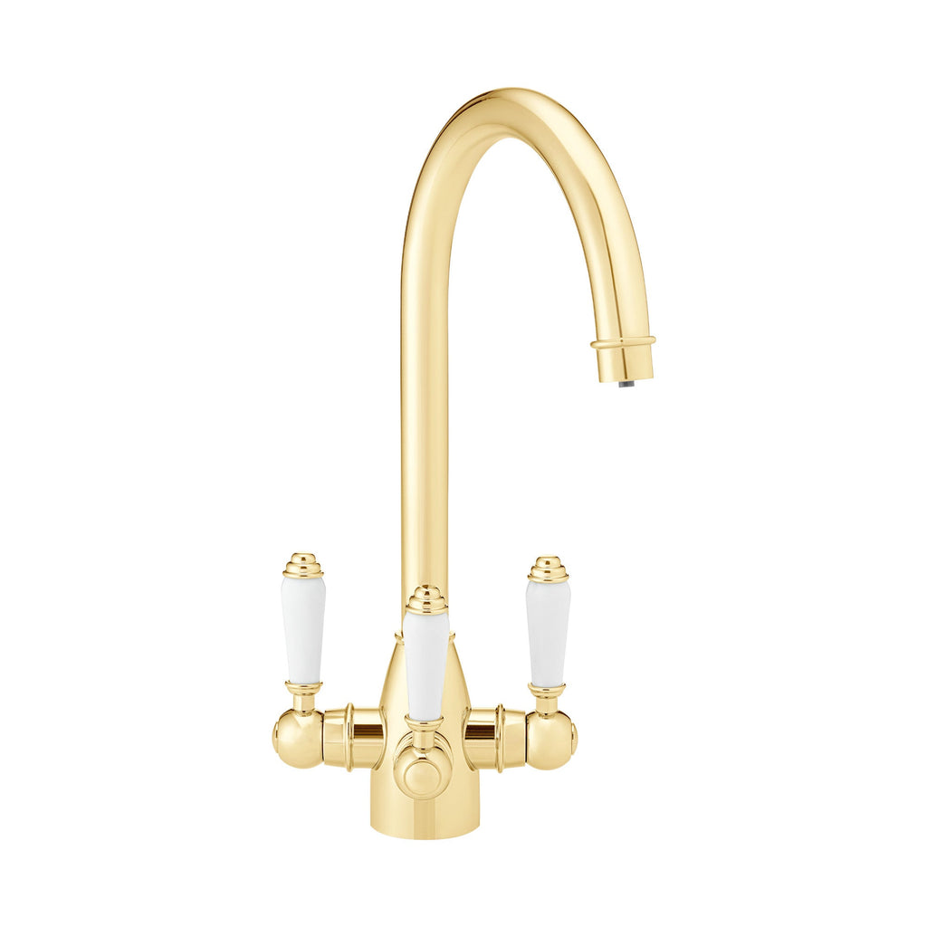 Cotswold traditional filter tap with ceramic levers - gold