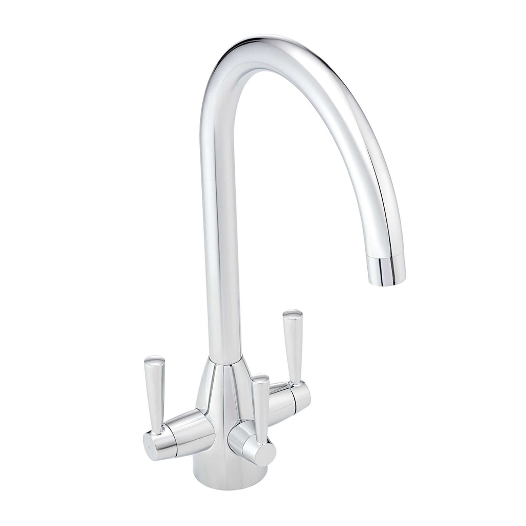 Icon modern filter tap with twin levers - chrome