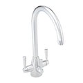 Icon modern filter tap with twin levers - chrome