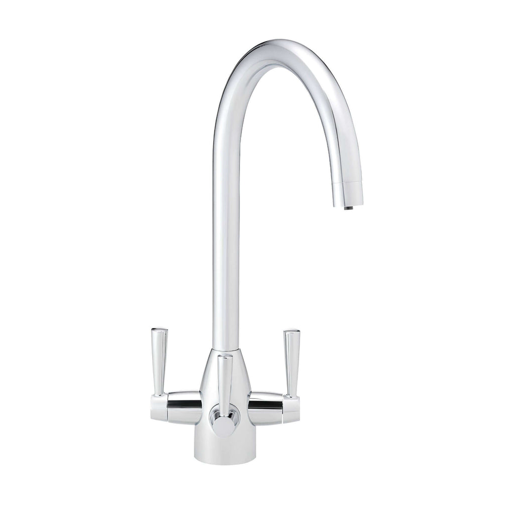 Icon modern filter tap with twin levers - chrome