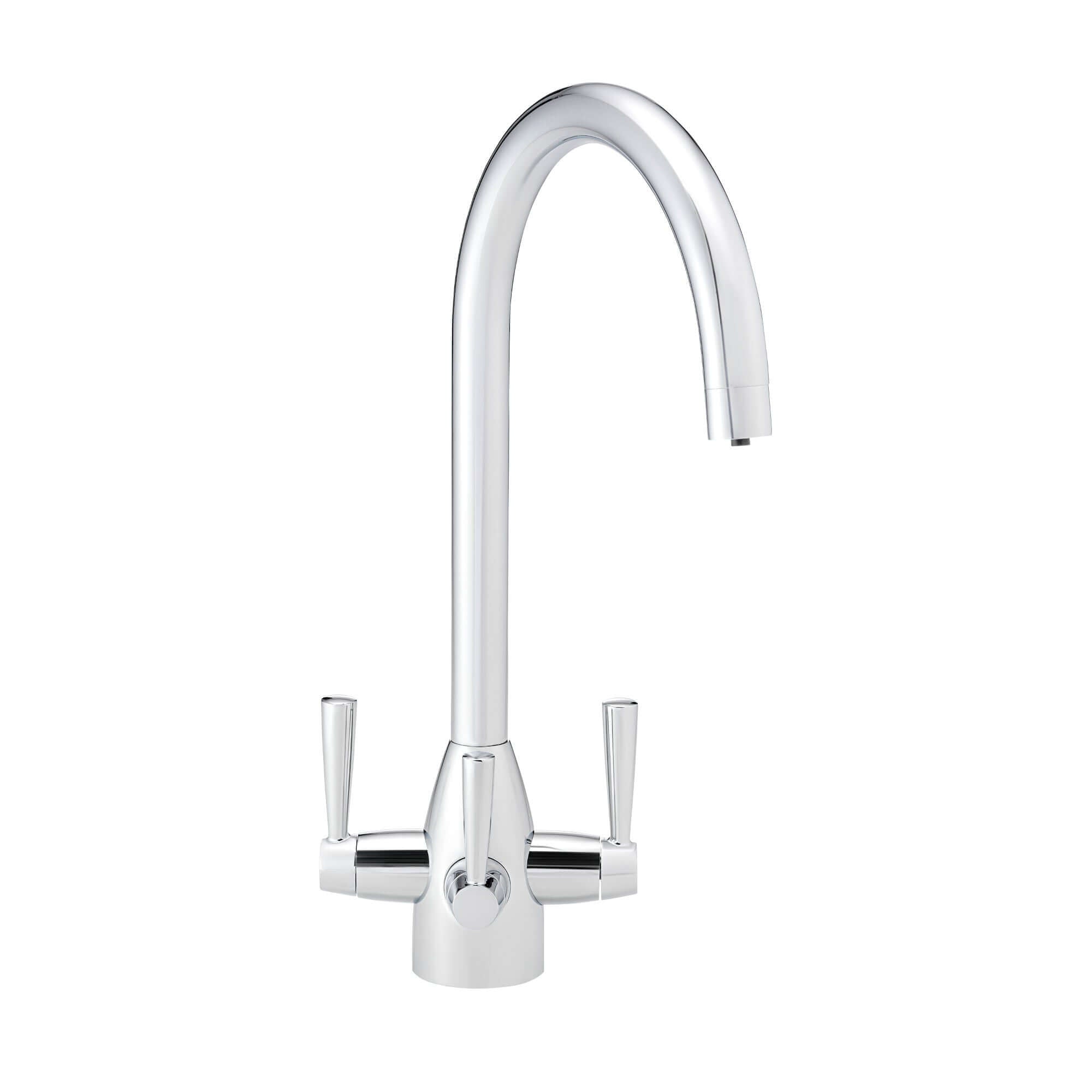Icon modern filter tap with twin levers - chrome
