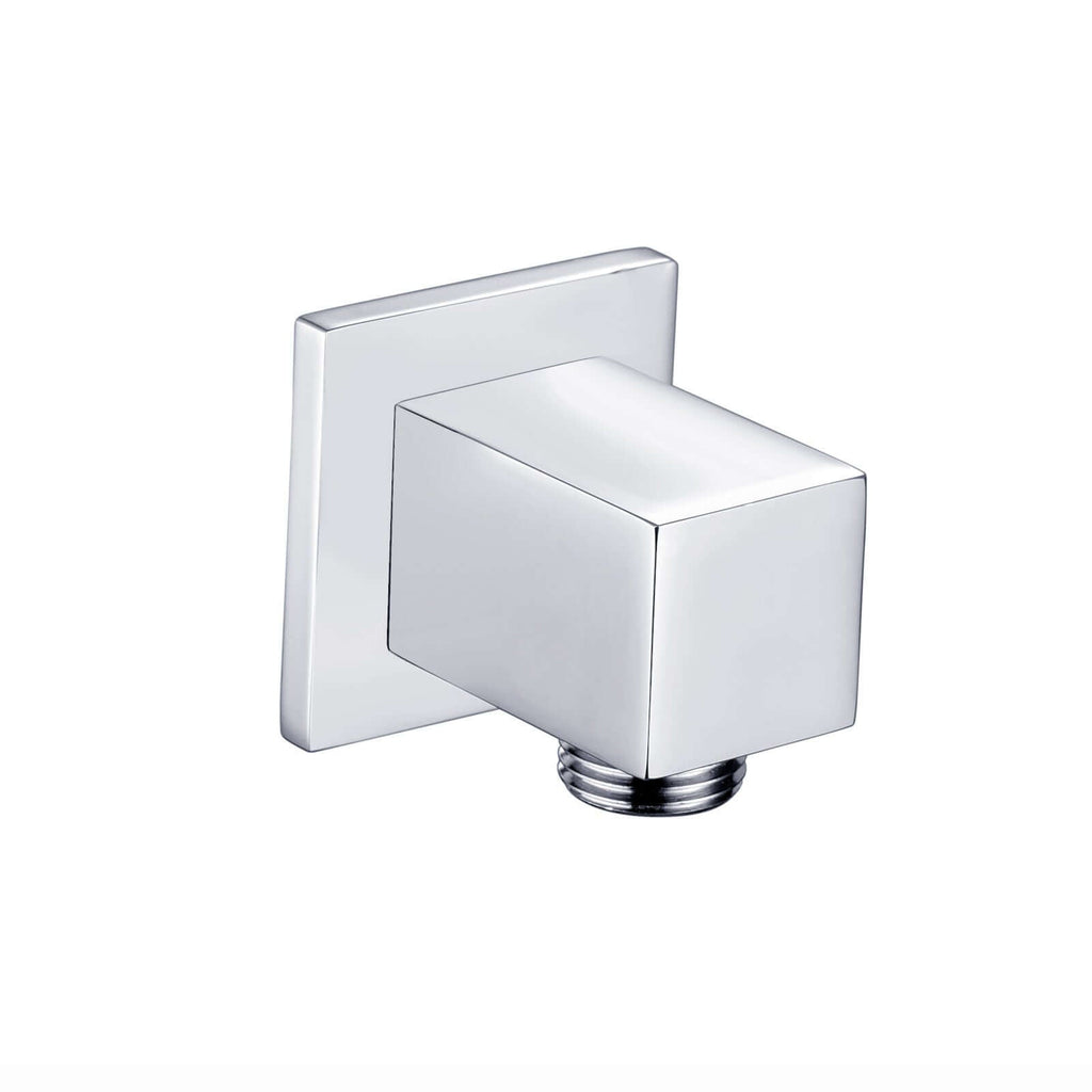 Square shower outlet elbow solid brass - chrome