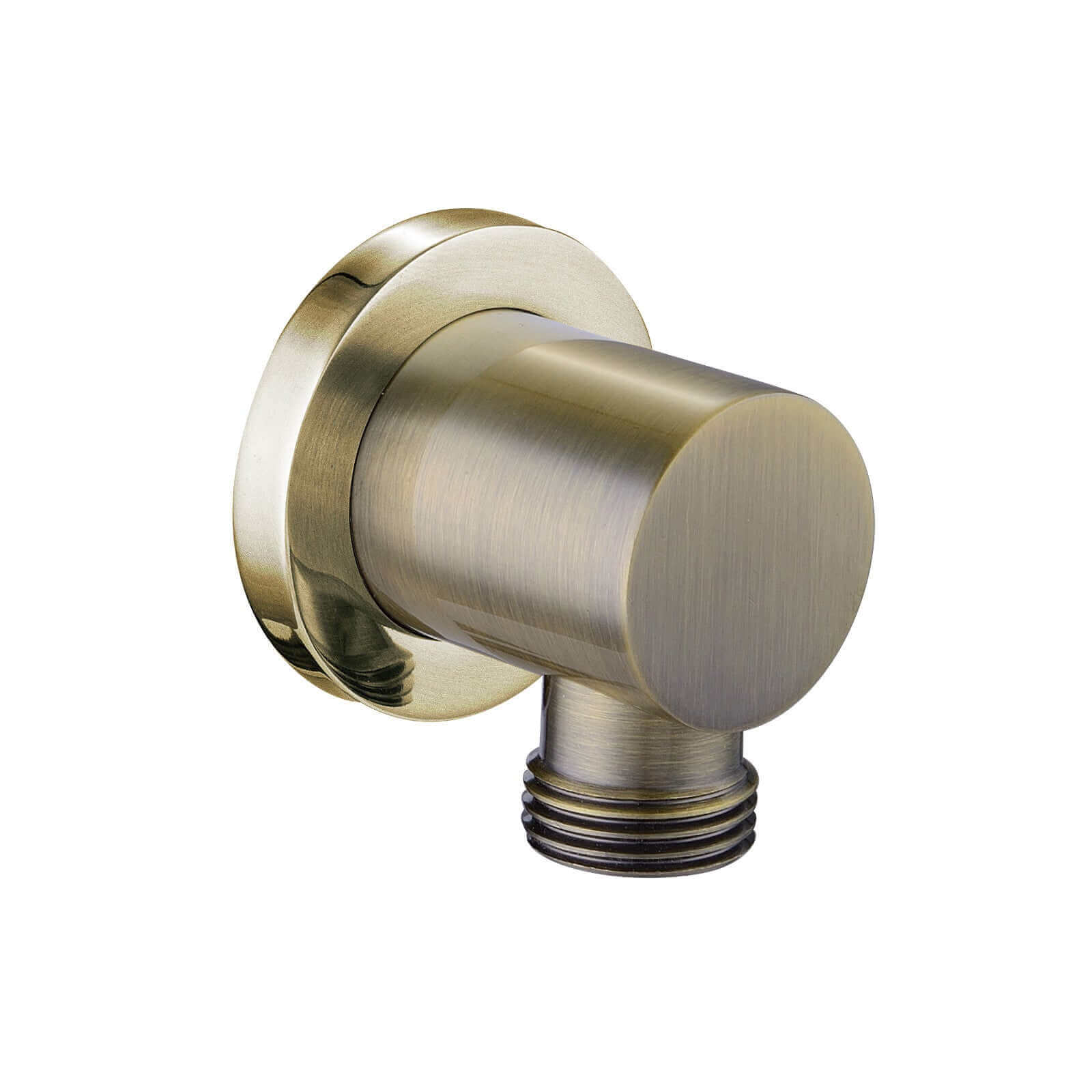 Round shower outlet elbow solid brass - antique brass