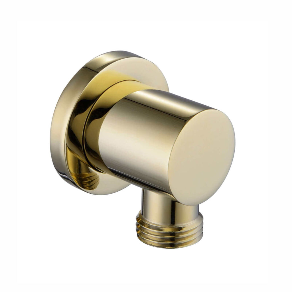 Round shower outlet elbow solid brass - gold