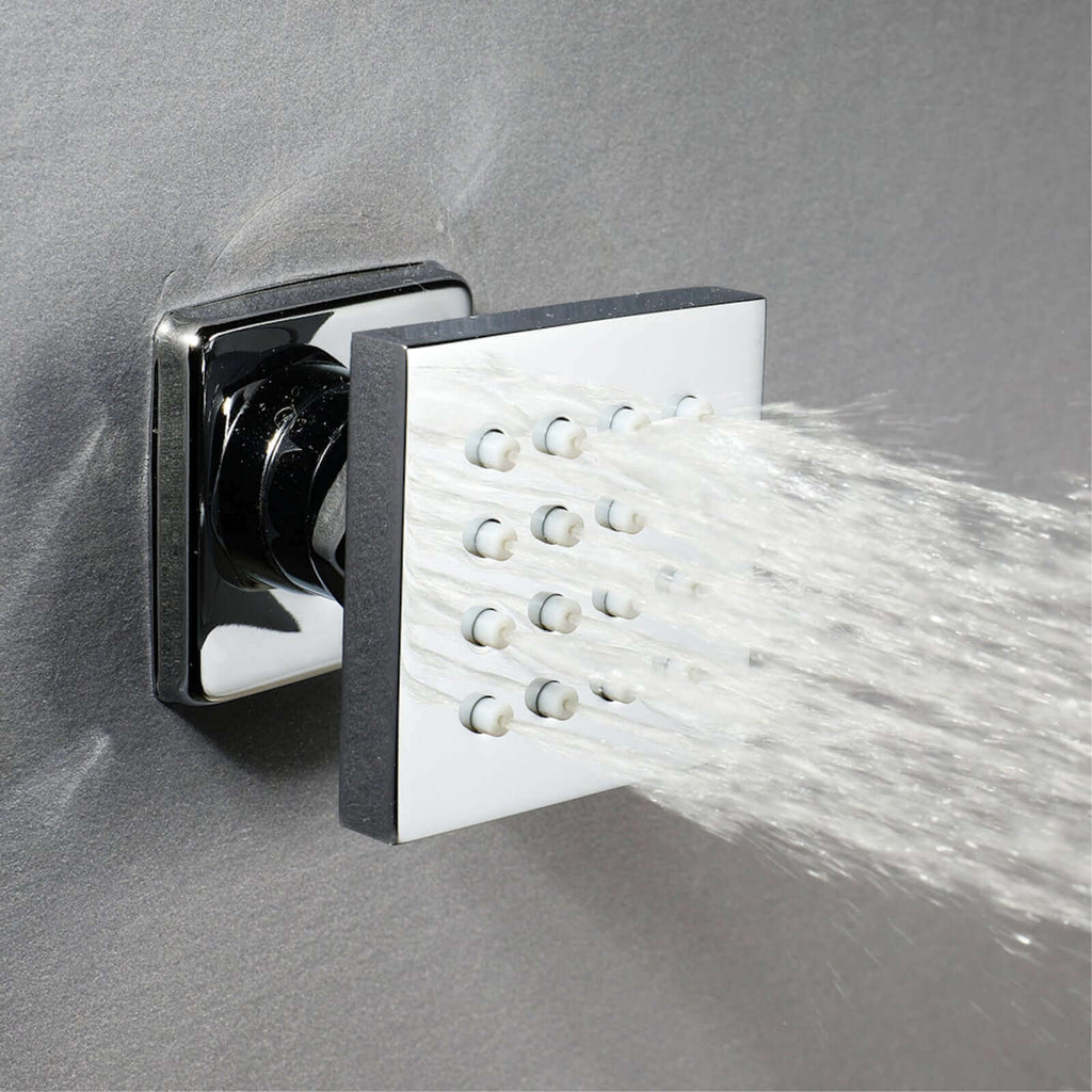 Square shower body jet - chrome