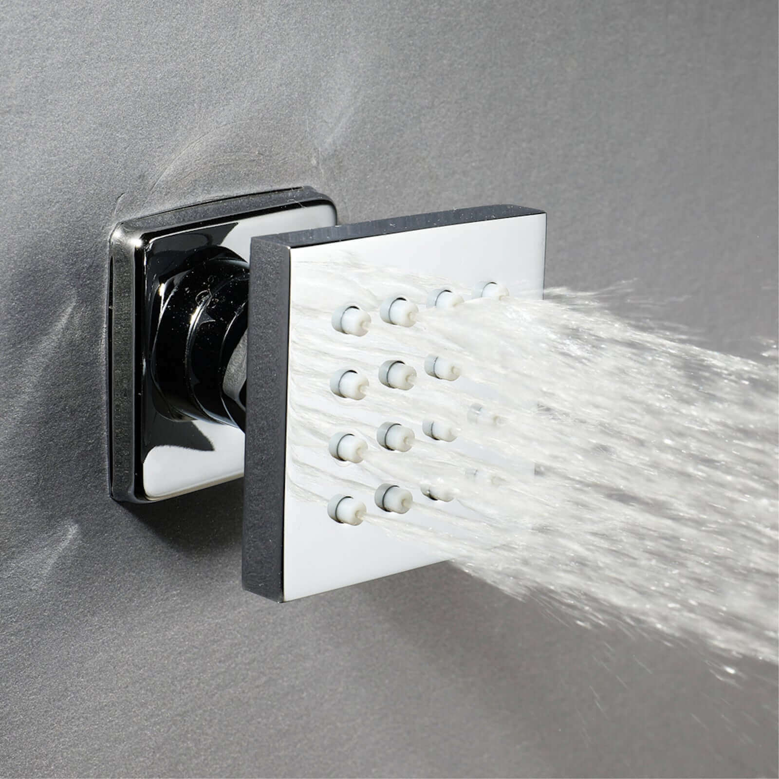 Square shower body jet - chrome