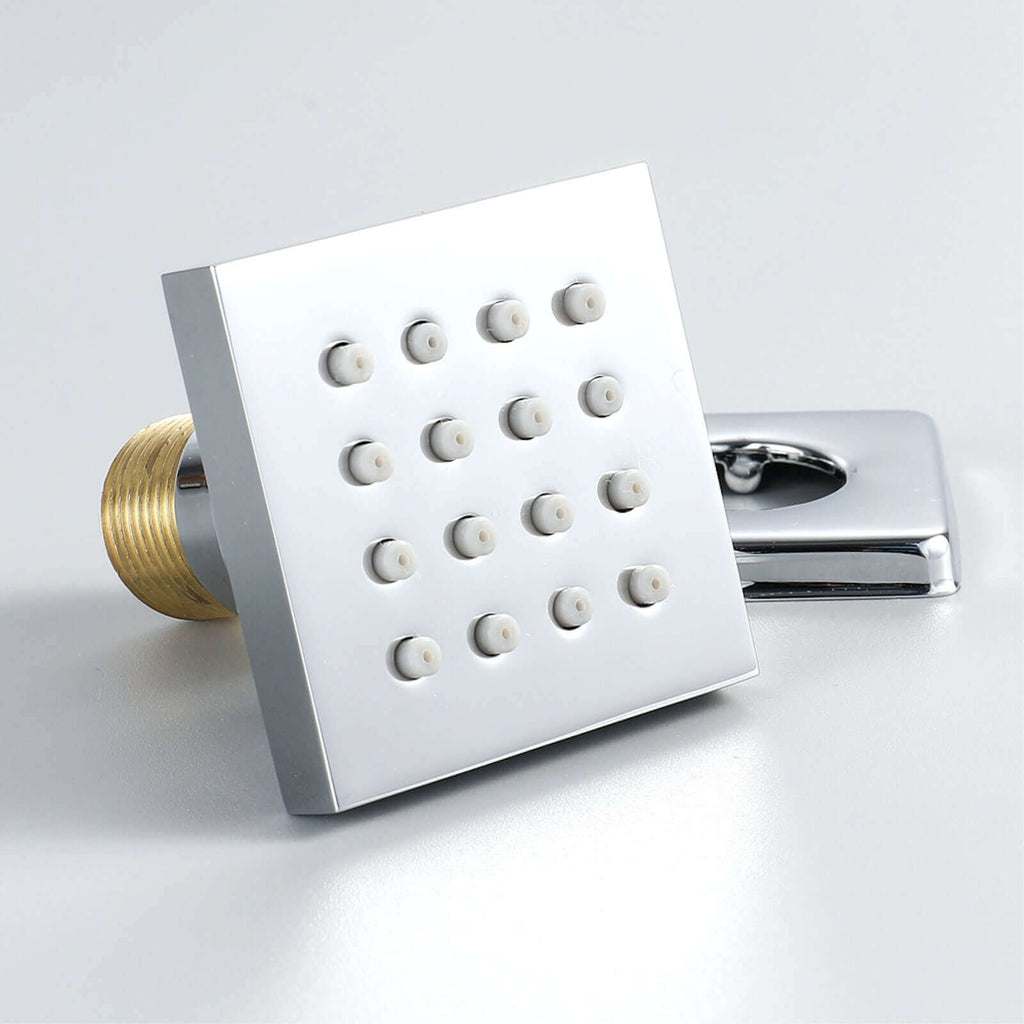 Square shower body jet - chrome