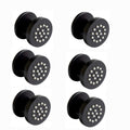 6 x round shower body jets - matt black