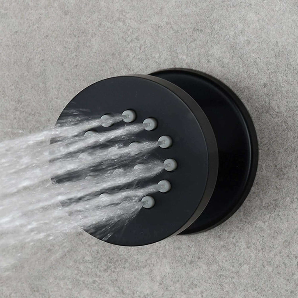 6 x round shower body jets - matt black
