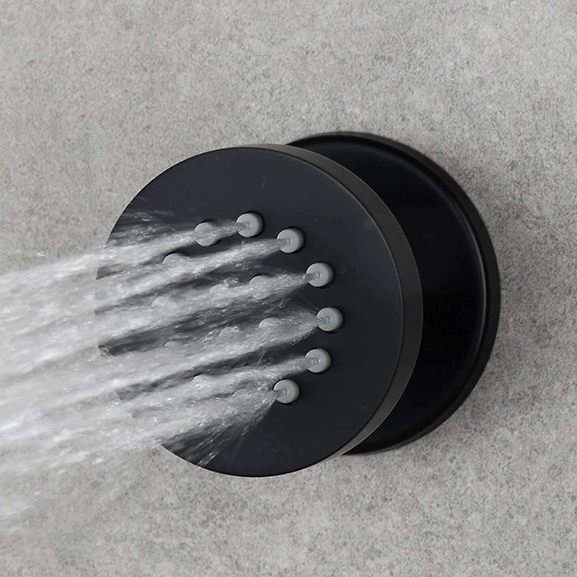 6 x round shower body jets - matt black