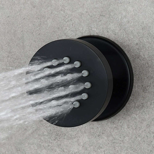 6 x round shower body jets - matt black