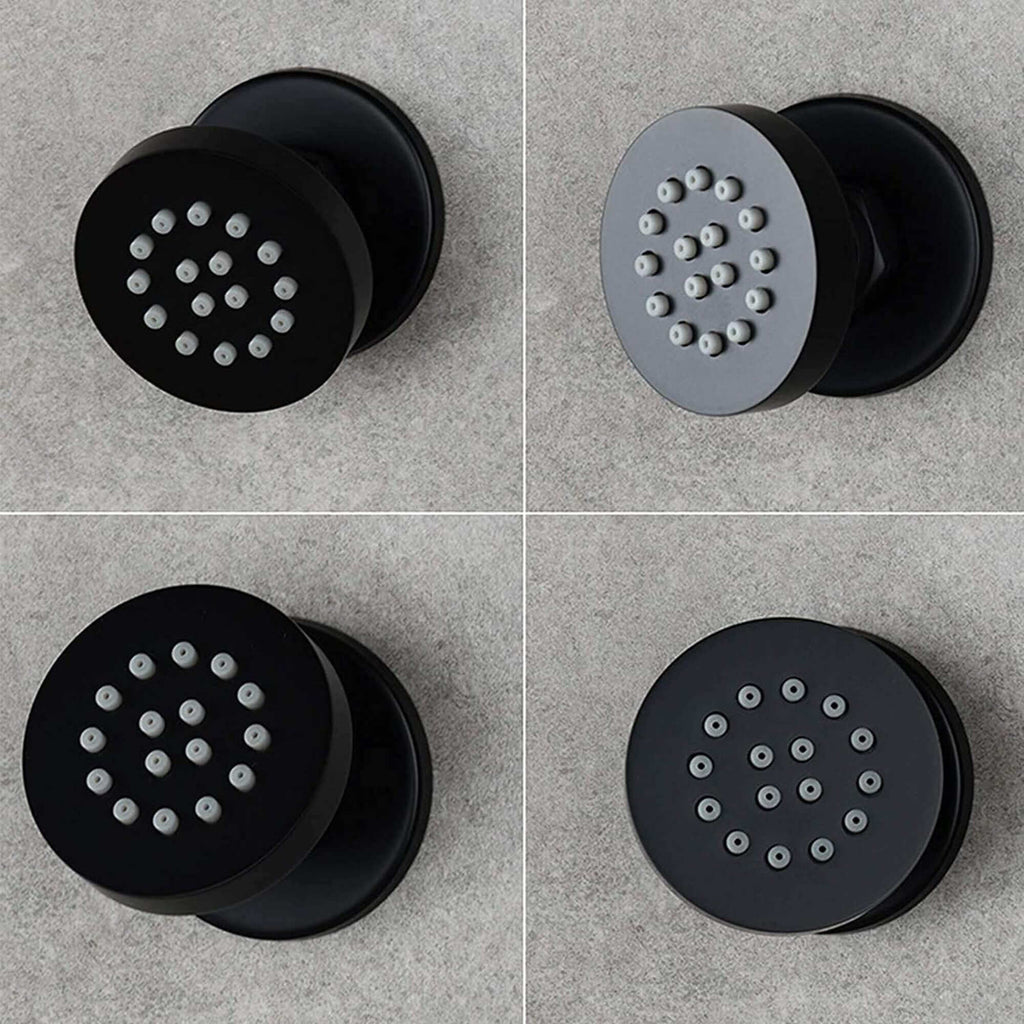 6 x round shower body jets - matt black