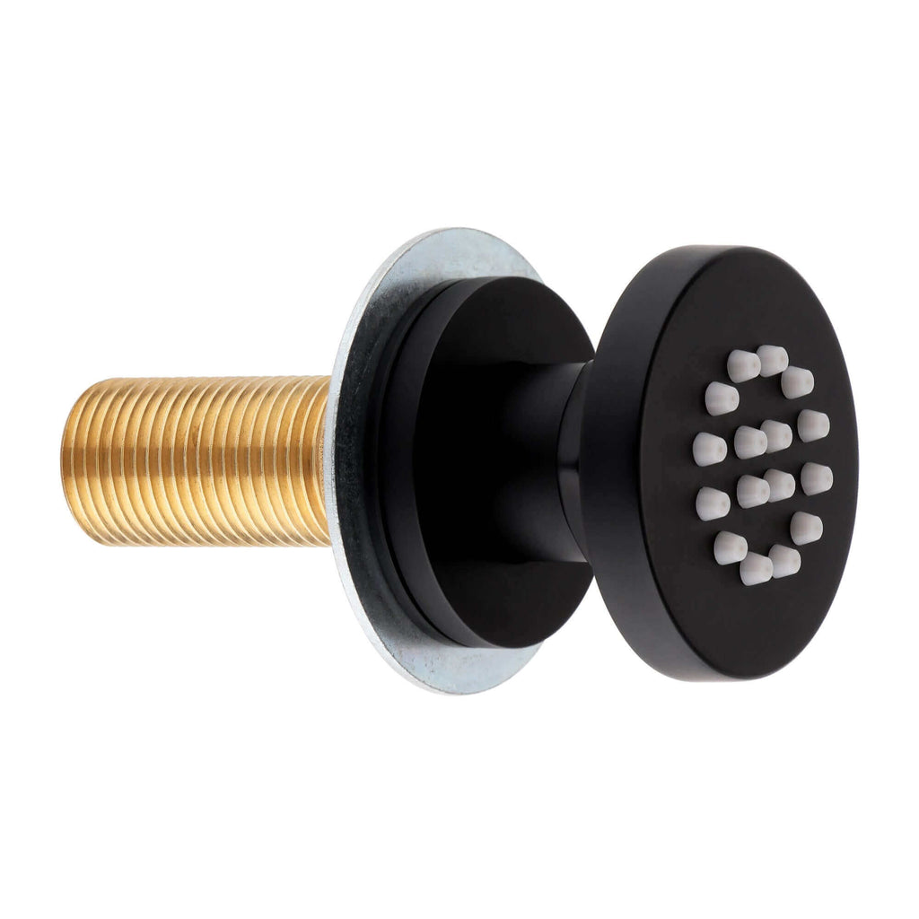 6 x round shower body jets - matt black