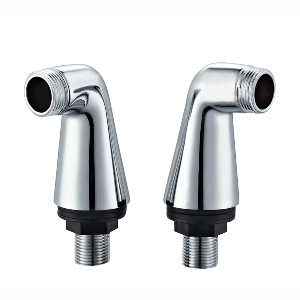 Pair of standard bath tap legs for deck mounting - chrome