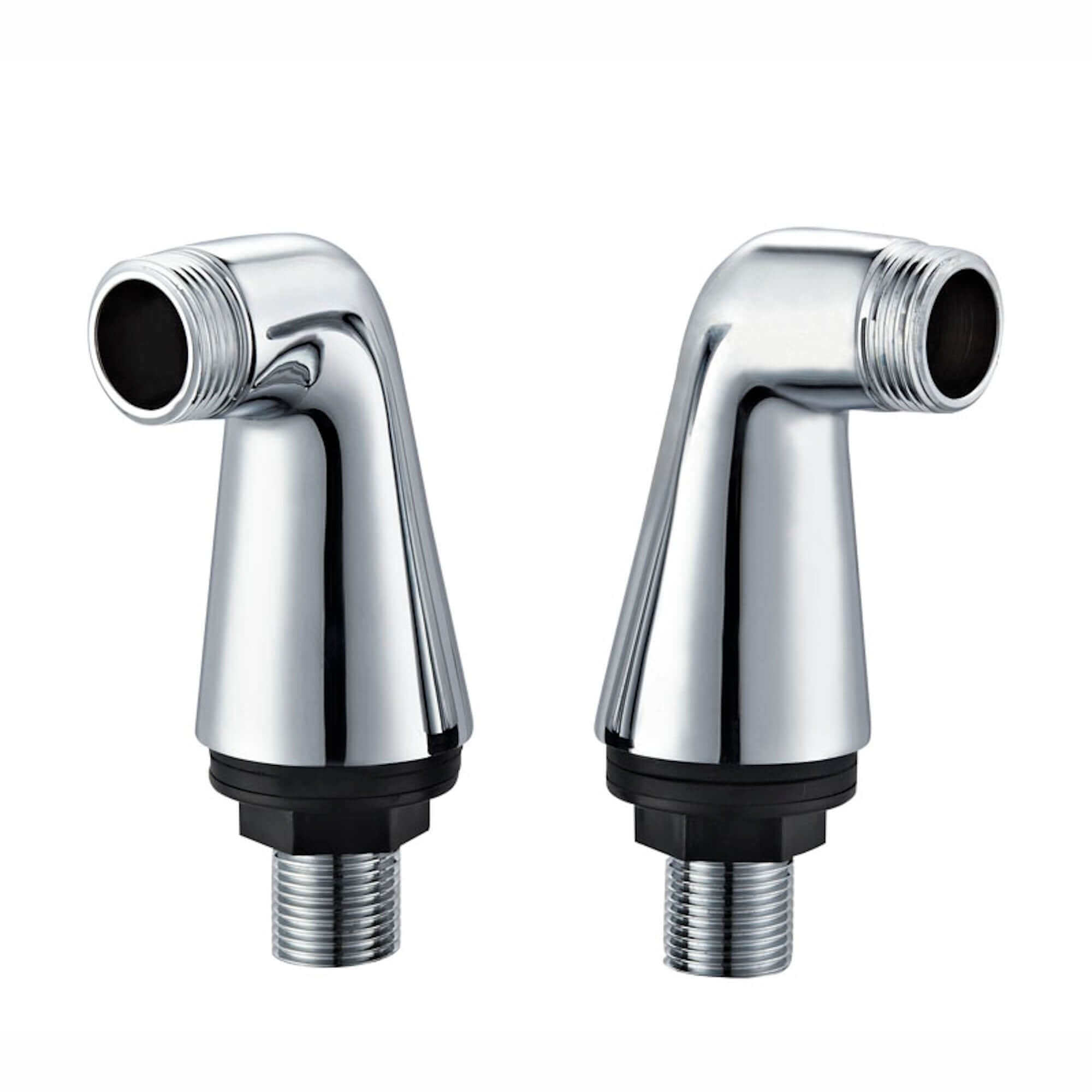 Pair of standard bath tap legs for deck mounting - chrome