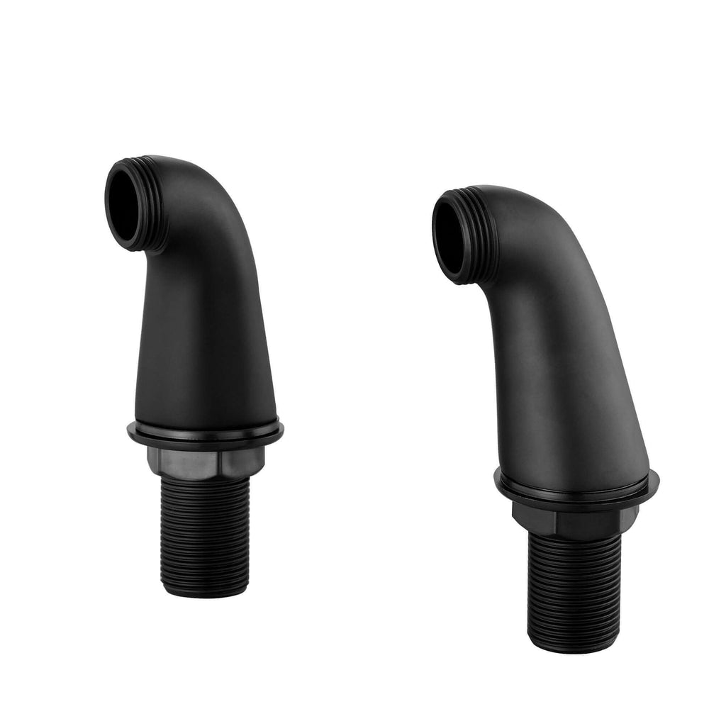 Pair of standard bath tap legs for deck mounting - matt black