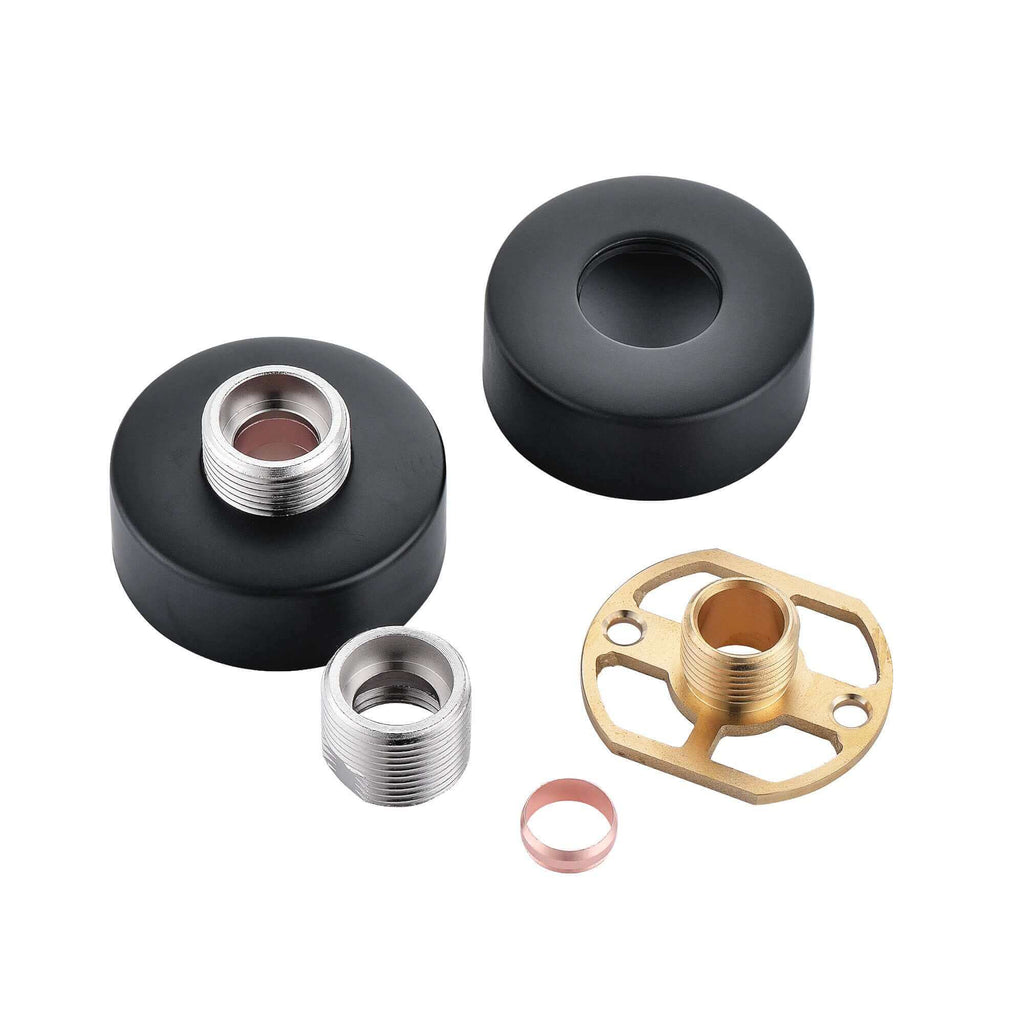 Round easy fix kit bracket for bar shower valves - matt black
