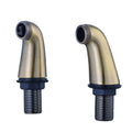 Pair of traditional bath tap legs for deck mounting - antique brass