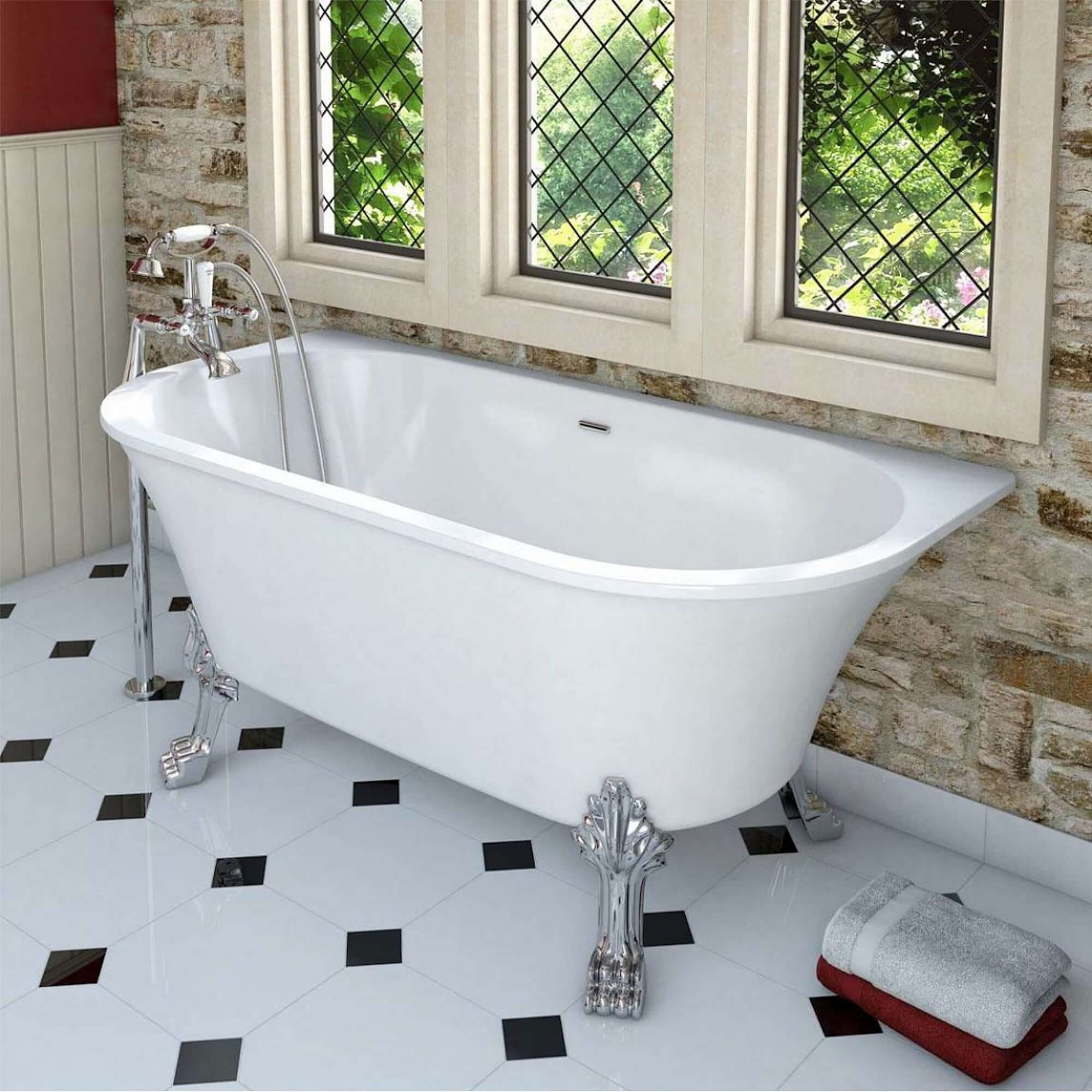 Bath mixer tap standpipes - chrome