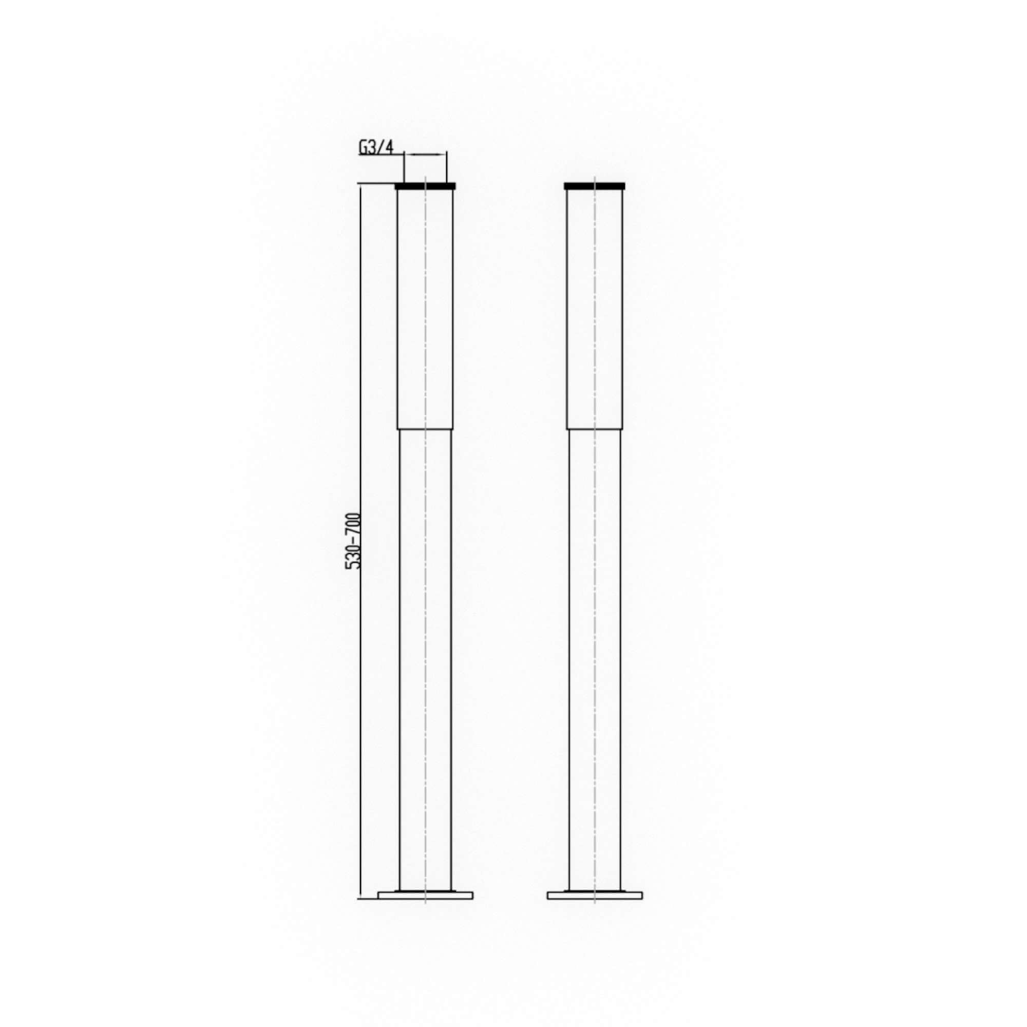 Traditional standpipes with adjustable shrouds for roll top bath (conceals water supply pipes) - chrome