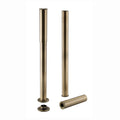 Traditional standpipes with adjustable shrouds for roll top bath (conceals water supply pipes) - antique brass