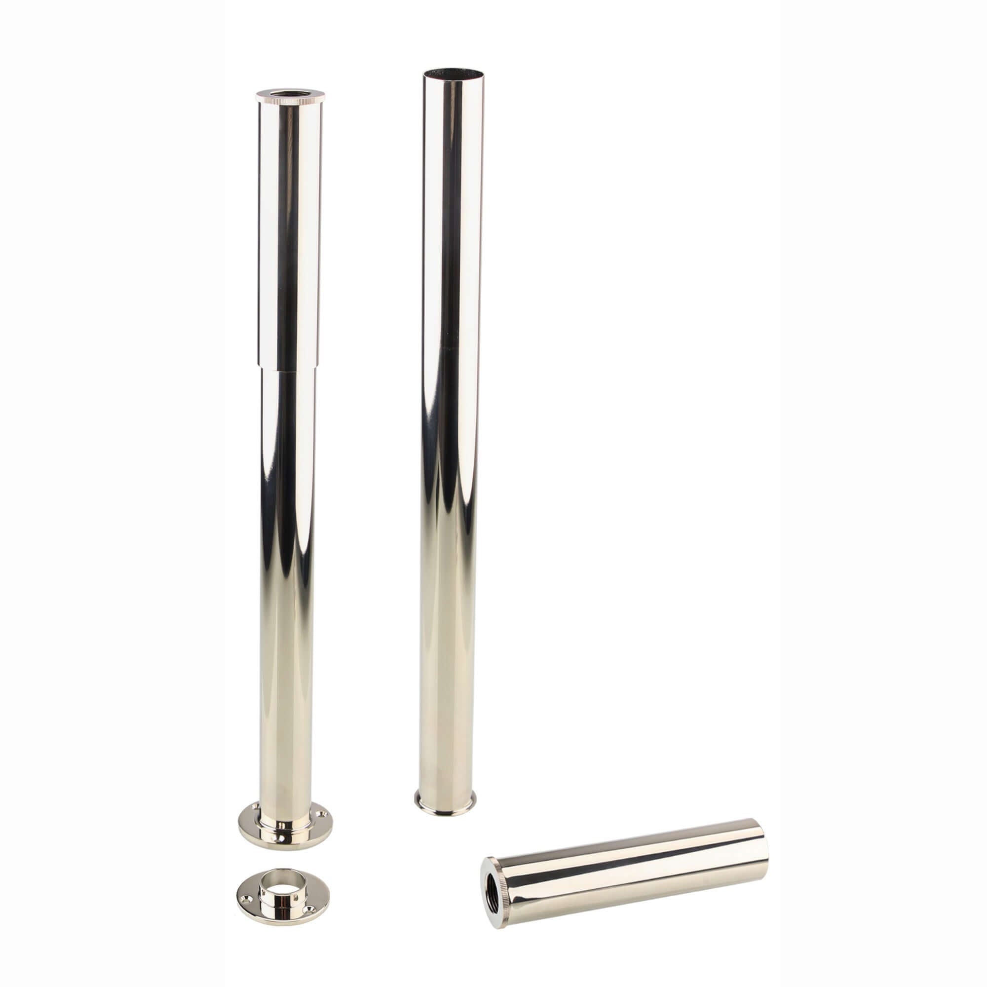 Traditional standpipes with adjustable shrouds for roll top baths (conceals water supply pipes) - gold