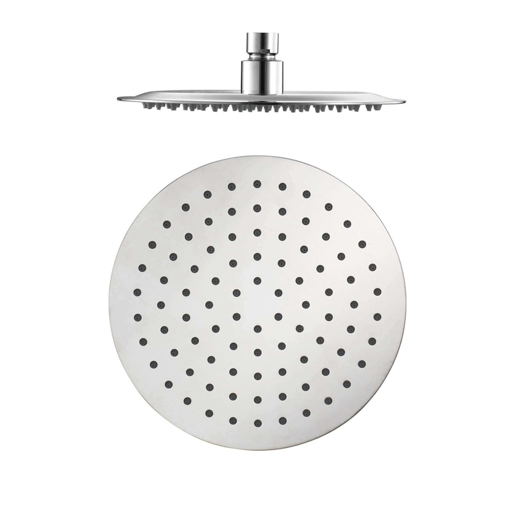 Round ultra slim shower head stainless steel 200mm - chrome