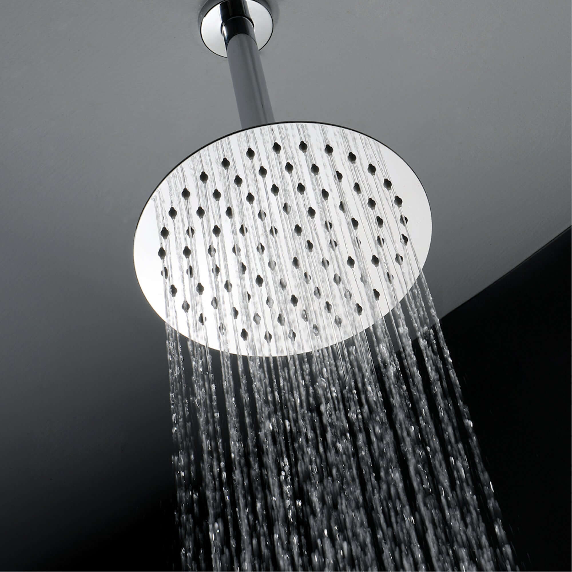 Round ultra slim shower head stainless steel 200mm - chrome