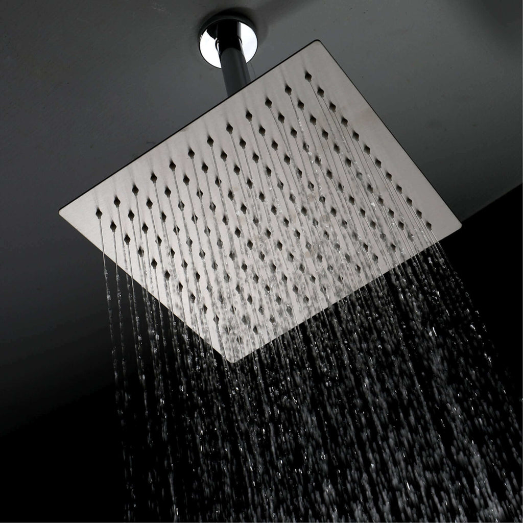 Square ultra slim shower head stainless steel 300mm - chrome